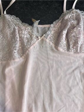 Lace-Panel Chemise in Light Pink